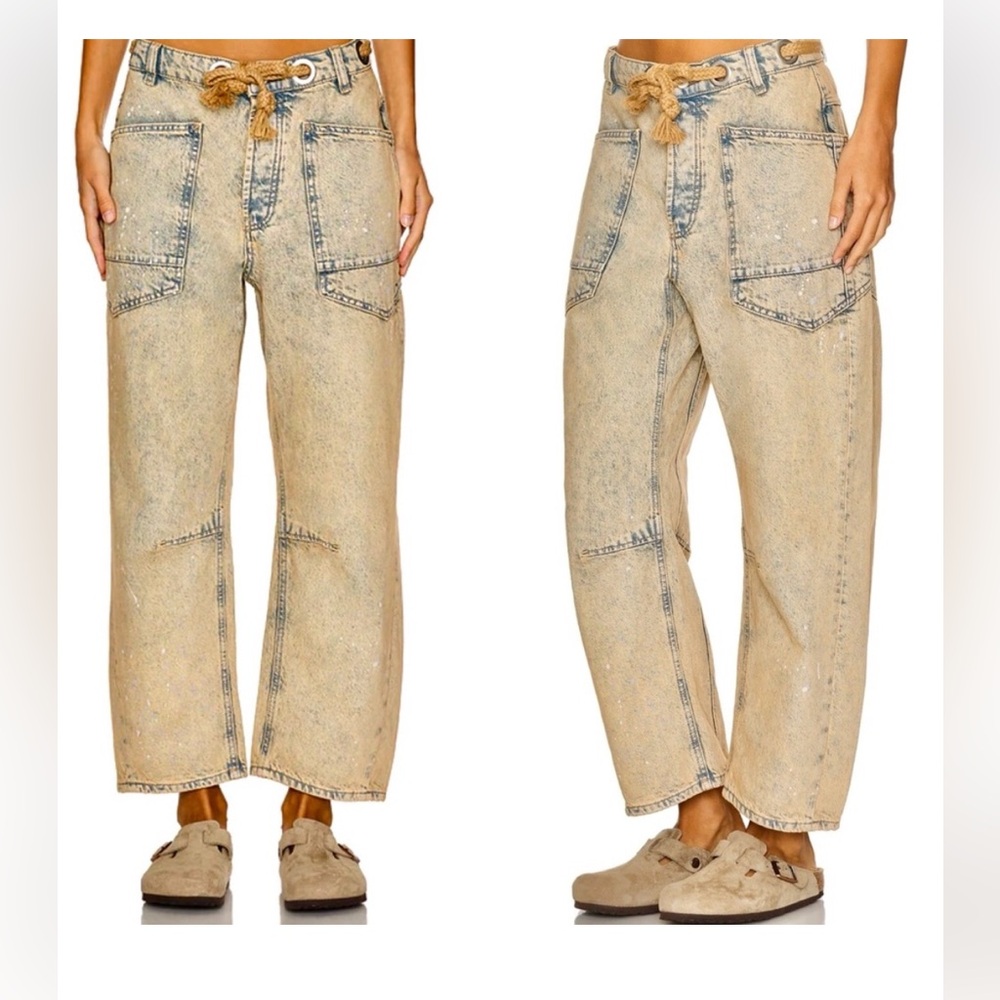NWOT Free People We The Free Moxie Pull On Barrel Jeans - Picture 5 of 15